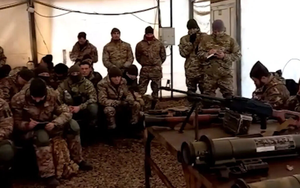 Militia members from Belgorod and Kursk attending military training activities at the Wagner Group training facility in Molkino, Krasnodar.