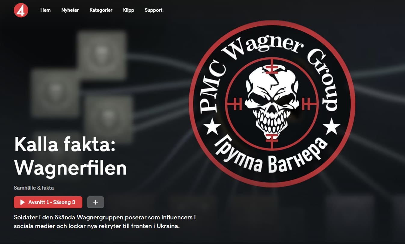Image of Kalla Fakta: Wagnerfilen [The Wagner Files], a two-part documentary shown on Swedish TV4